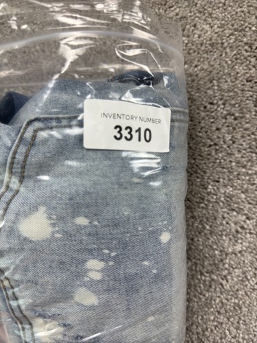 Jeans Damati Trademark para hombre 40x32 acanalados desgastados lavado ligero con cremallera hip hop - Imagen 19 de 19