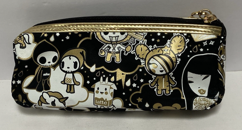 Tokidoki Makeup Cosmetic Pencil Bag Case 24 Karat Collection Black Gold Anime - Picture 7 of 13