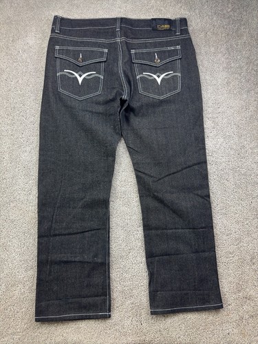 NBN Gear Jeans Men's 40x32 Black Dark Wash Flap Pockets Straight Leg - Picture 12 of 17