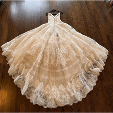 NEW Unaltered ALLURE Bridals Champagne / Ivory 9400 Wedding Ballgown Dress 14