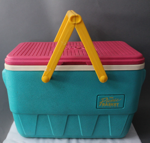 Iglú Retro Cesta de Picnic Turquesa y Rosa Portátil Vintage Refrigerador Cofre - Imagen 2 de 23