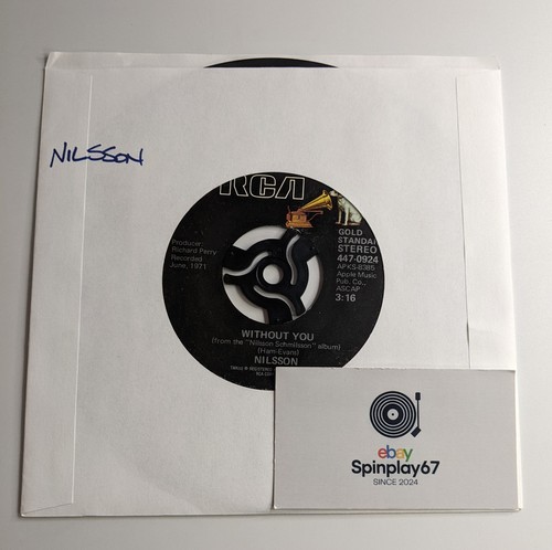 Nilsson Without You & Me And My Arrow Year 1971 Record Single RCA Victor USA - Picture 7 of 7