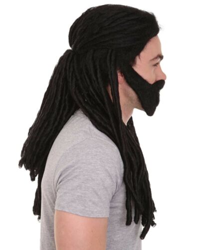 Peluca de rastas negra trenzada larga para hombre, HM-1386A - Imagen 6 de 10