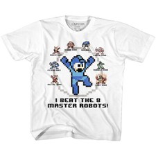 Mega Man Capcom Video Game I Beat The 8 Master Robots Youth T Shirt Gamer Merch