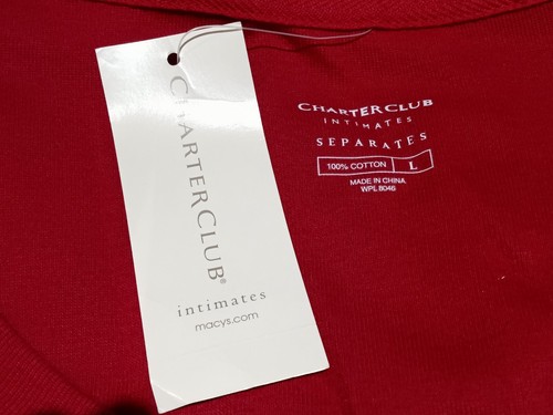 Charter Club Women's Pajama Short Sleeve Sleep Shirt,Holiday Penguin, Red, LARGE - Picture 8 of 8