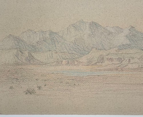 Original 1924 GEORGE ELBERT BURR 'Waldo New Mexico' Colored Pencil DRAWING - Picture 8 of 14