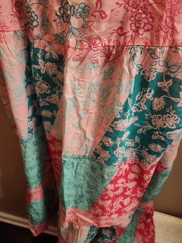 J. Crew Factory Tiered Maxi Cover Up Dress Pink Green Floral Swimwear Size S NWT - Picture 3 of 7
