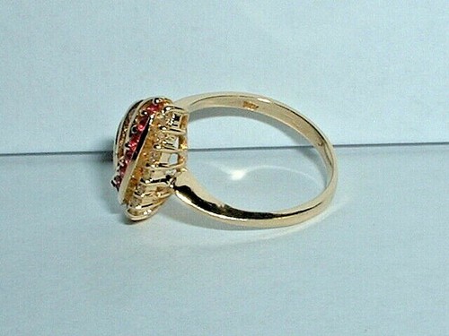 14K Gelbgold Diamant Rubin Ring - Bild 9 von 11