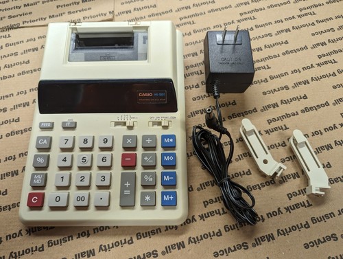 Vintage Casio Desktop Printing Calculator HR-100T w/ Power AC Adaptor Tested  - Picture 10 of 10