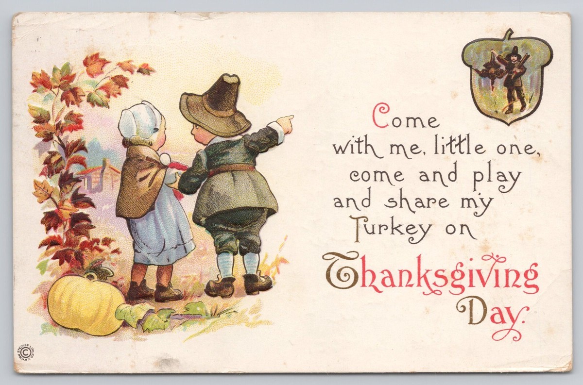 Vtg Post Card Thanksgiving Day H186 | eBay