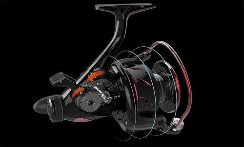 Sharky Baitfeeder III Spinning Reel 10+1 Shielded Stainless Steel BB - Carbon Fi - Picture 8 of 9