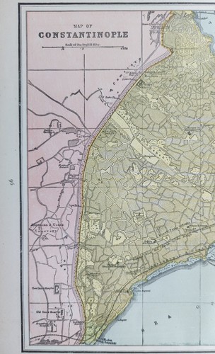 Vintage 1887 CONSTANTINOPLE Map 14"x11" Old Antique Original ISTANBUL - Picture 3 of 17