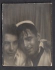 Obliterated Drunken Sailor Men Gay Affection Night ~ 1940s Photobooth Photo