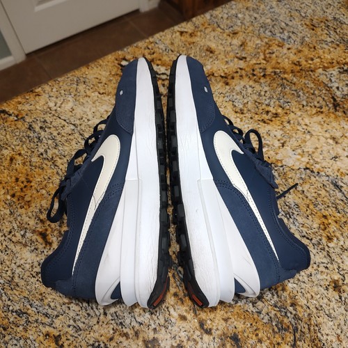 Nike Waffle One Leather Midnight Navy Sail-White DX9428-400 Men’s Size 12 - Picture 8 of 13