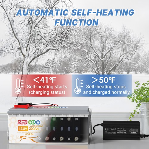 Redodo 12V 200Ah LiFePO4 Lithium Battery Deep Cycle with Self-Heating - Picture 3 of 11