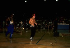 Donnie Wahlberg of New Kids On The Block playing basketball 1991 Old Photo