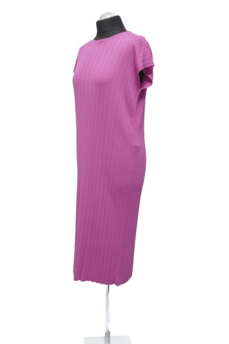Sminfinity Vestito Longuette Con Scialle Orchidea S ROSA Fucsia Midi + Seta - Picture 3 of 8