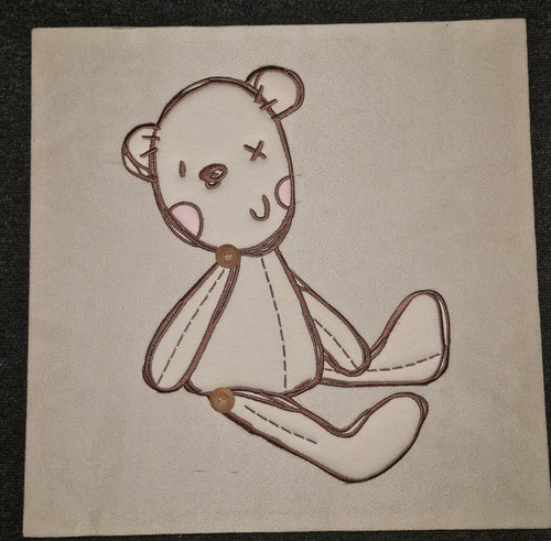 Childrens Room Teddy Bear Wall Canvas Brown & Creme - Picture 2 of 10