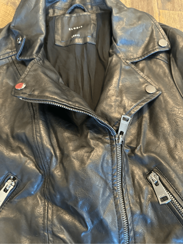 Elodie moto belted leather jacket size small full zip 1000% viscose - Picture 5 of 8