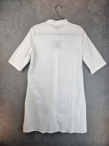 NoraCora Womens Off White Full Button Front Dress Sz-M Beach Cover Up Boho - Picture 9 of 11