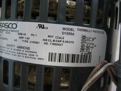 Fasco D1055A OEM Austauschmotor 1/12 PS, 1375 U/min, 115 bis 127VAC, 42 Rahmen - Bild 4 von 7