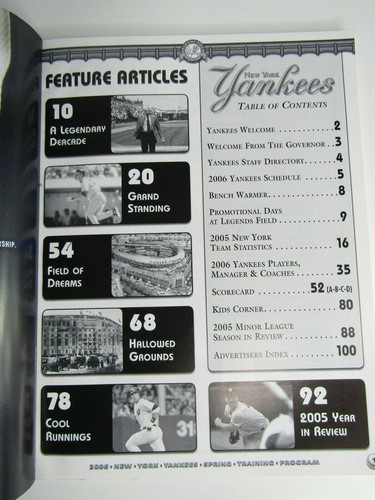 Programa de Entrenamiento Primavera 2006 Yankees de Nueva York Derek Jeter Alex Rodríguez - Imagen 2 de 8