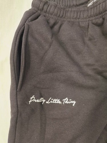 PrettyLittleThing Women's Embroidered Cuffed High Waist Jogger- Black -(US 6)NEW - Picture 6 of 10