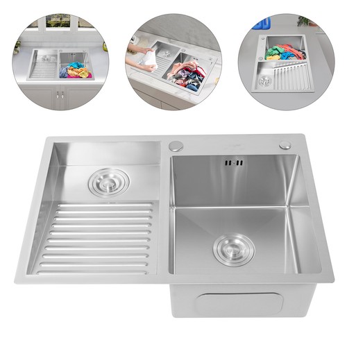 Laundry Pool Household Stainless Steel Laundry Sink Wash Basin With Washboard - Picture 20 of 24