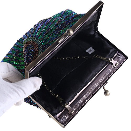 Rhinestone Evening Bag Wedding Bridal Prom Purse Womens Beaded Crystal Clutches - Picture 38 of 93