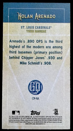 Nolan Arenado 2021 Topps Gypsy Queen Captain Mini #CM-NA Cardinals - Picture 2 of 2