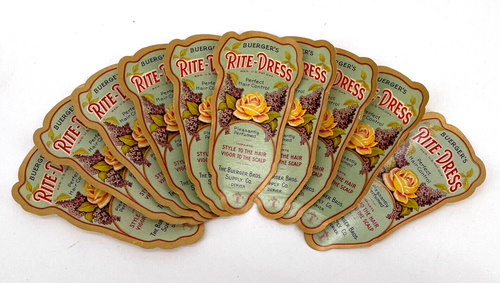 10 Buerger's Rite-Dress Haartonic Etiketten - Neu aus altem Lagerbestand - Bild 2 von 5