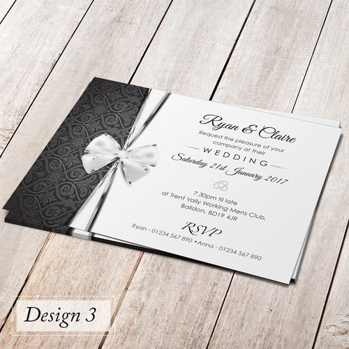100 Wedding Invitations, Invites, Personalised Day or Evening + Free Envelopes - Picture 4 of 12