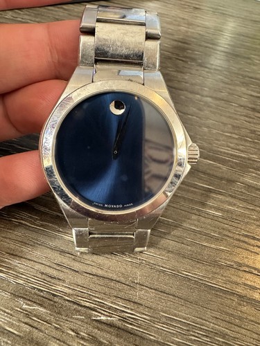 Movado Sapphire Swiss Made Stainless Steel Men's Watch - Needs Battery, Works! - Picture 9 of 10