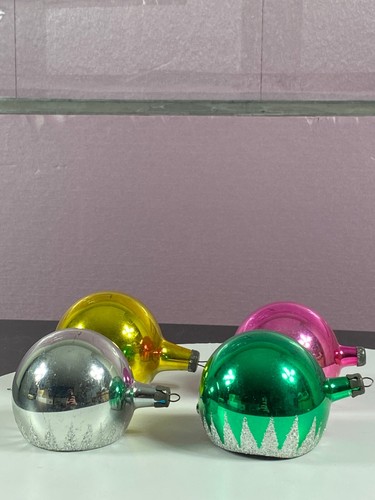 4 Reflectores Hended Vintage Polonia Vidrio Navidad Adorno Decoración 3" - Imagen 4 de 15