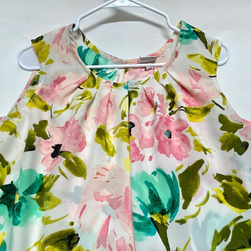 Merona Career Tank Blouse Women's Large Multi Floral Sleeveless Office Wear EUC - Picture 9 of 9