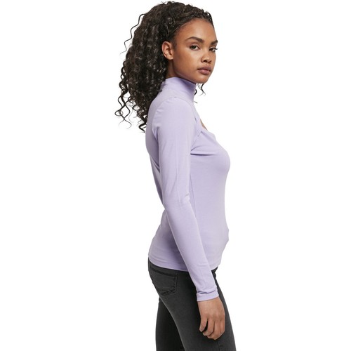 Urban Classics Ladies Cut-Out Turtleneck Longsleeve Shirts Top - Picture 23 of 45