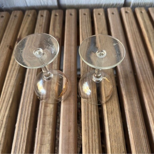 Vintage Libbey Blattgold 60er Design Weingläser 60er Jahre Paar Glaswaren Bar klar - Bild 7 von 9