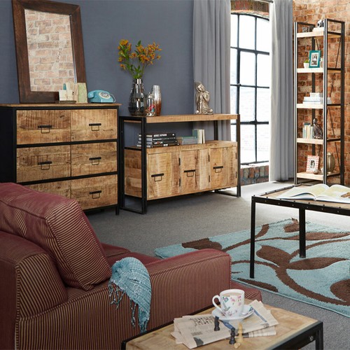 Sideboard, Bookcase, TV Unit, Coffee Table - Cosmopolitan Mango & Metal Range - Picture 3 of 79