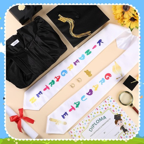 Kindergarten Preschool Graduation Gown Cap Set with 2025 Tassel Graduation Stole - Picture 2 of 11