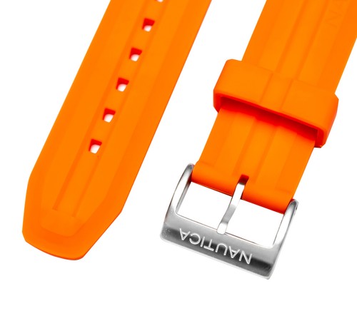 Nautica Mens N21034G | A21034G NST 550 Tide Temp Compass 24mm Orange Watch Band - Picture 4 of 5