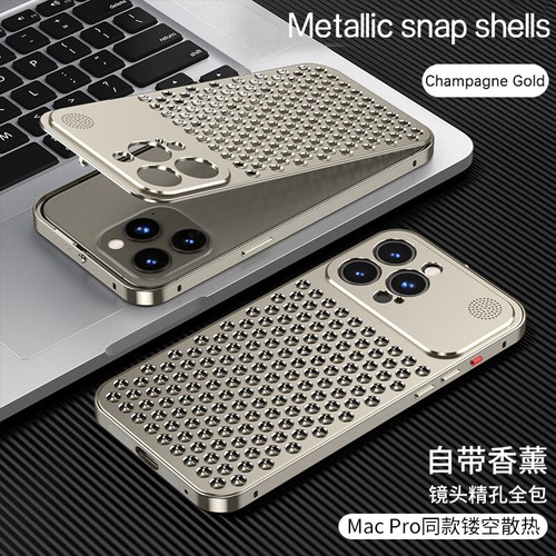 Hülle Für iPhone 15 Pro Max 14 13 12 Aluminium Metall Aromatherapie Schutz Etuis - Bild 3 von 17