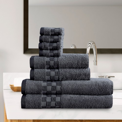 LUJO 100% ALGODÓN EGIPCIO TOALLA 8 Piezas Juego de Pacas Cara Mano Baño Caneria Toallas - Imagen 32 de 36