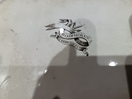 Rare Antique Rectangular Bosphorous Plate By J. Jamieson & Co Scotland 10.5"x9" - Picture 5 of 9