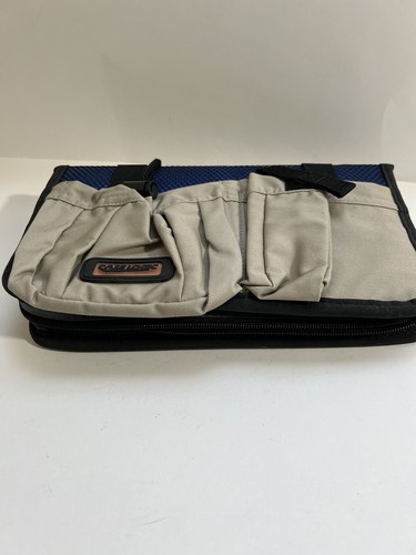 Vintage CASE LOGIC 48 CD Storage/Carrying Case Beige/blue, Black Zipper Closure - Picture 2 of 7