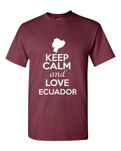 Keep Calm And Love Ecuador Country Novelty Statement Graphic Adult T-Shirt Tee - Picture 1 of 10