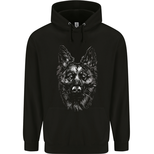 A Monochrome German Shepherd Alsatian Dog Childrens Kids Hoodie
