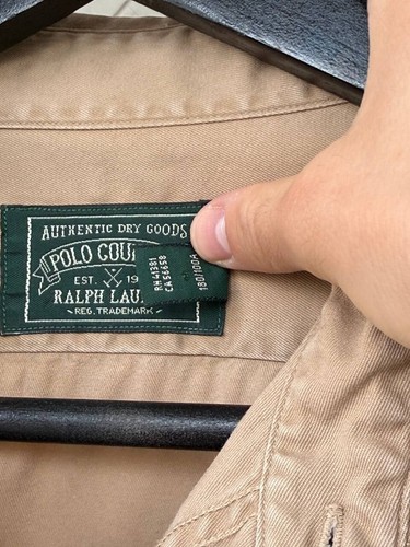 Ralph Lauren Polo Country Military Dragon Patch Shirt Beige Größe L - Bild 11 von 12