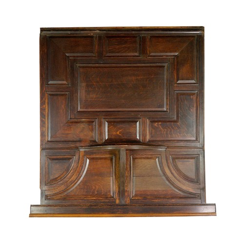 Reclaimed 5.5 Foot Carved Dark Tone Oak Wood Wall Panel