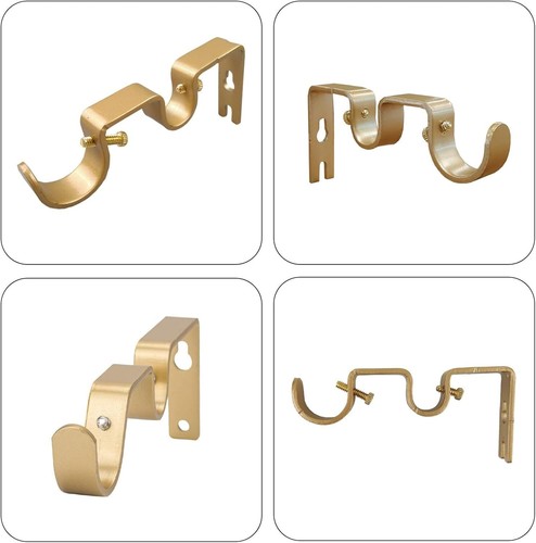 Doppel Gardinenstangenhalterung 6 Stück Metall Gardinenstangenhalter Wand Stabil Neu - Bild 2 von 3