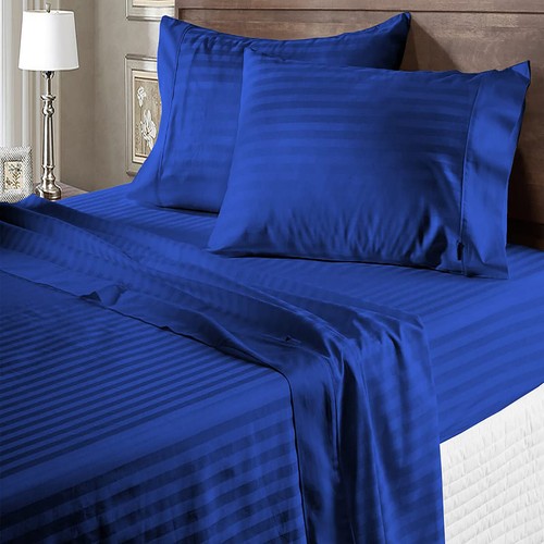 1000TC OR 1200TC Ultimate Duvet Collection Select Size&Item Egyptian Blue Stripe - Foto 3 di 18